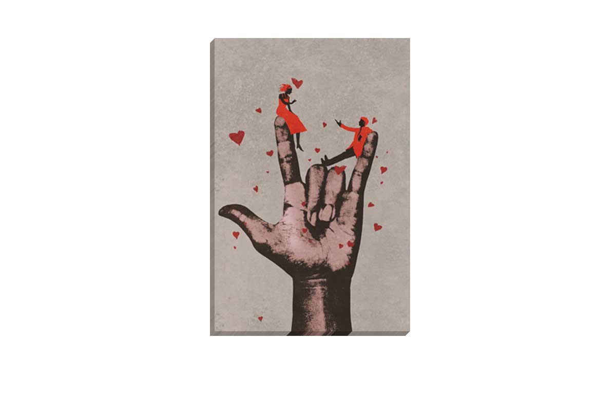 I Love You Hand Sign | Canvas Wall Art Print