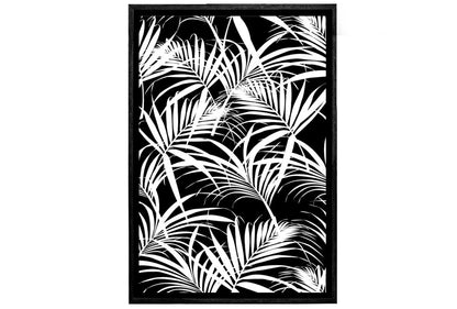 White Palm on Black | Canvas Wall Art Print