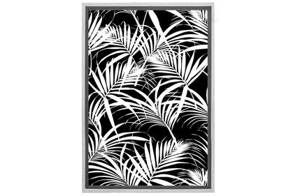 White Palm on Black | Canvas Wall Art Print