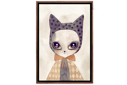 Cat in Cape Watercolour | Canvas Wall Art Print - Final Touch Decor