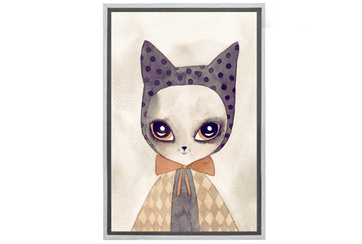 Cat in Cape Watercolour | Canvas Wall Art Print - Final Touch Decor
