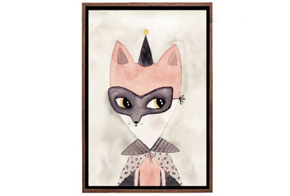 Carnival Fox Watercolour | Canvas Wall Art Print