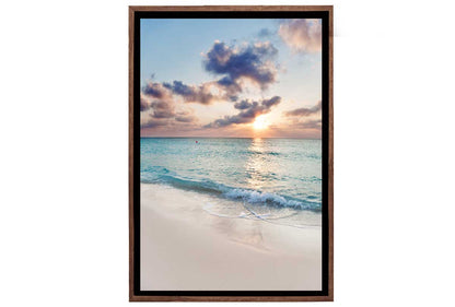 Early Morning Beach Scene | Canvas Wall Art Print