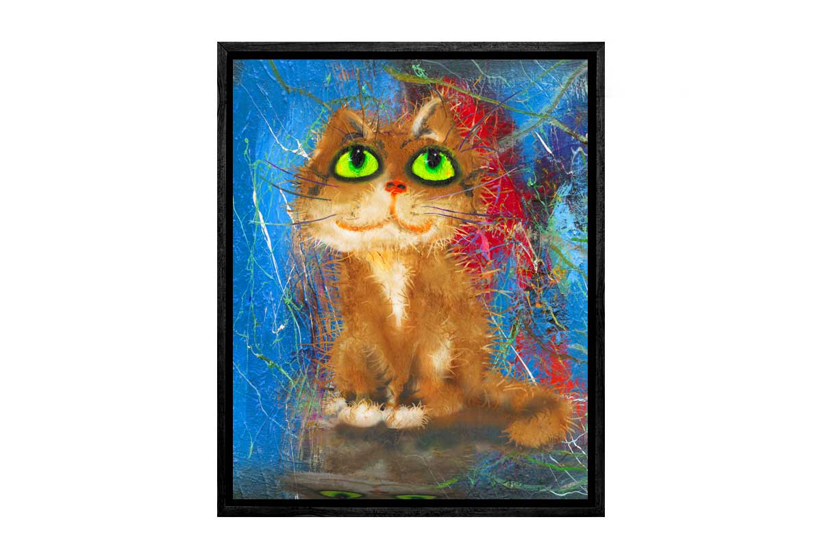 Cat Series | Green Eyes | Canvas Wall Art Print