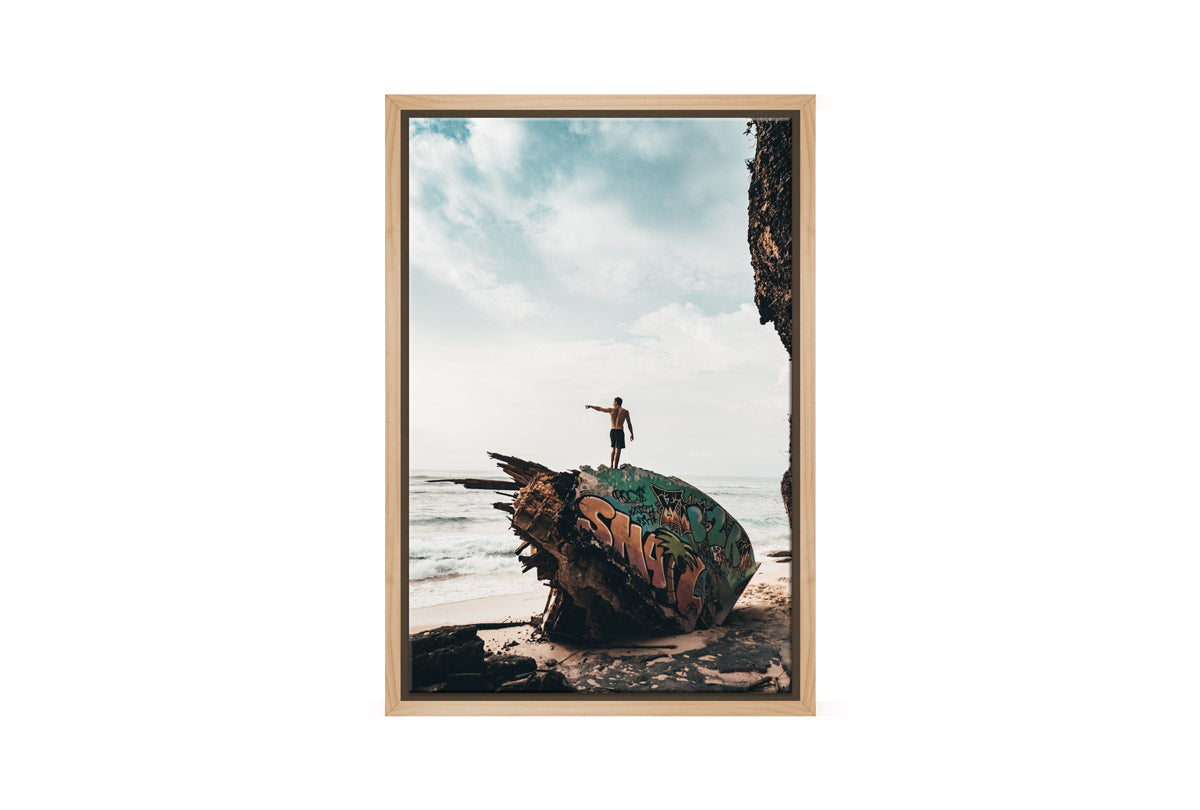 Surf’s Up Beach Shipwreck | Wall Art Print