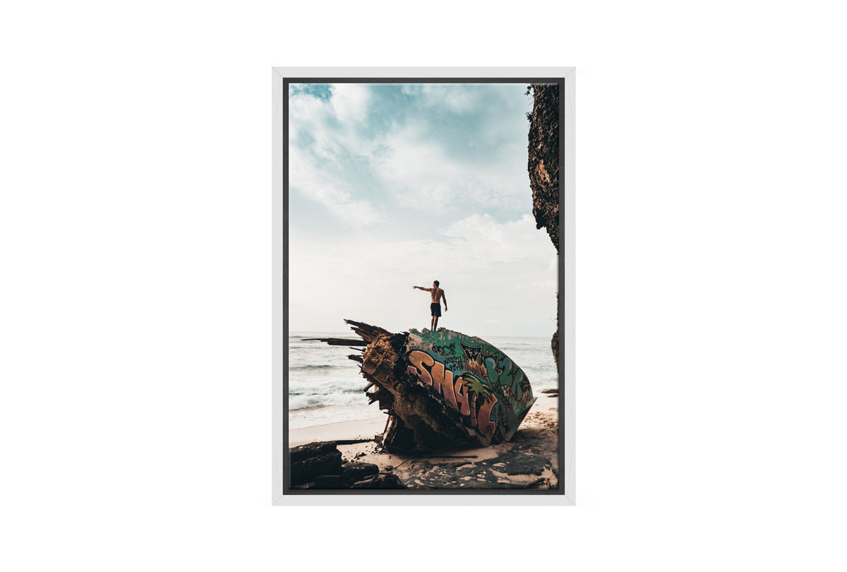 Surf’s Up Beach Shipwreck | Wall Art Print