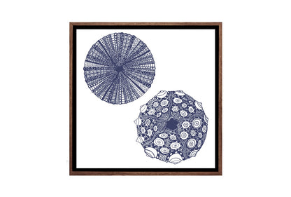 Anemone Navy on White | Canvas Wall Art Print