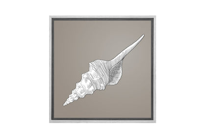 Shell White on Beige | Canvas Wall Art Print