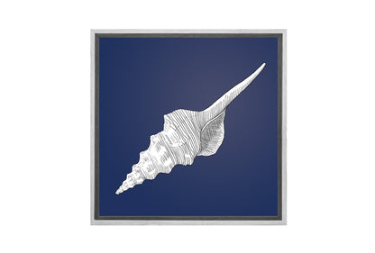 Shell White on Navy | Canvas Wall Art Print