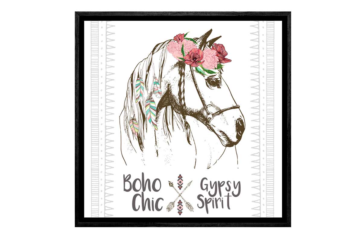 Boho Gypsy Horse | Canvas Wall  Art Print