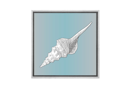 Shell White on Teal | Canvas Wall Art Print