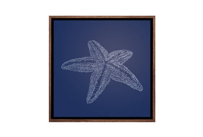 Star Fish 2 White on Navy | Canvas Wall Art Print