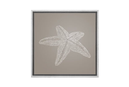 Star Fish 2 White on Beige | Canvas Wall Art Print