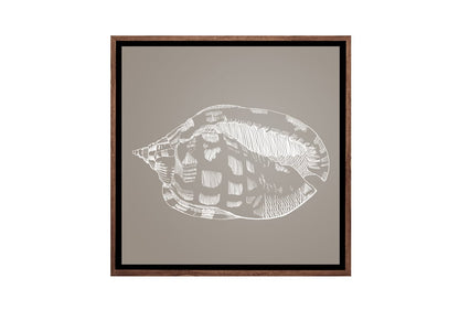 Shell 2 White on Beige | Canvas Wall Art Print