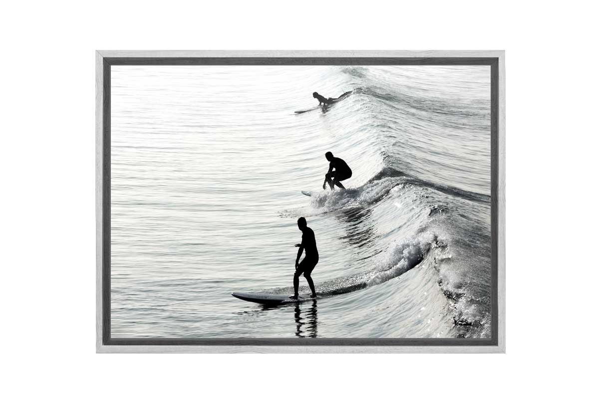 Surfing a Crowded Wave | Canvas Wall Art Print