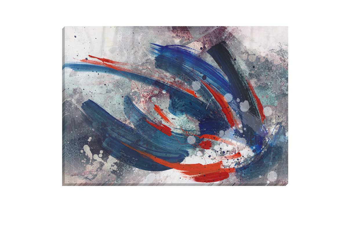 Red, White, Blue Abstract | Canvas Wall Art Print