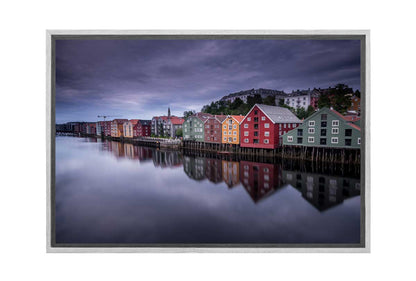 Coloured Houses, Norway | Canvas Wall Art Print