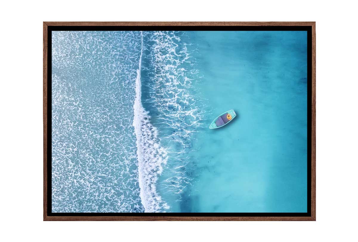 Azure Ocean from Above | Canvas Wall Art Print
