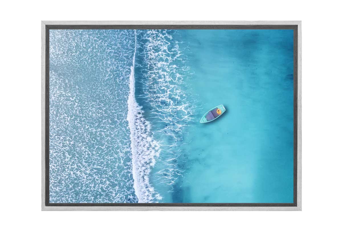 Azure Ocean from Above | Canvas Wall Art Print