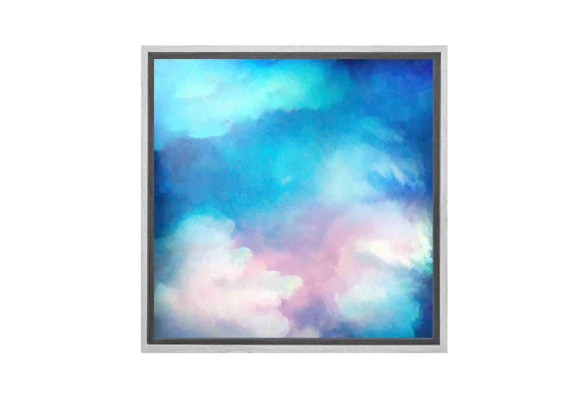 Pink Blue Painted Cloudscape | Canvas Wall Art Print