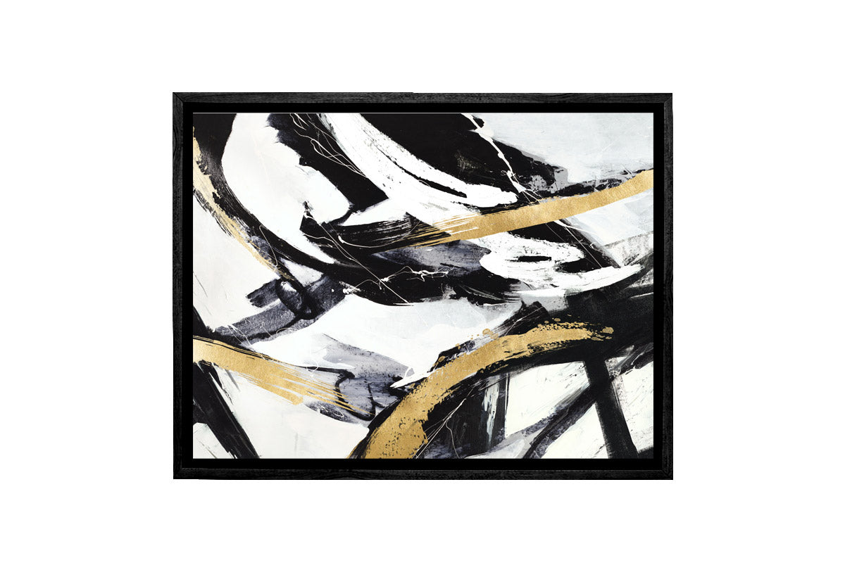 Black and Gold Abstract 2 | Canvas Wall Art Print