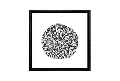 Brain Coral Black on White | Canvas Wall Art Print