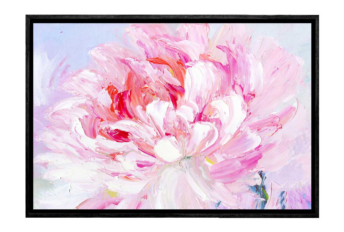 Pink Peony Bloom | Floral Canvas Wall Art Print