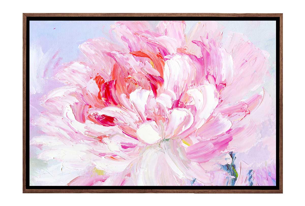Pink Peony Bloom | Floral Canvas Wall Art Print