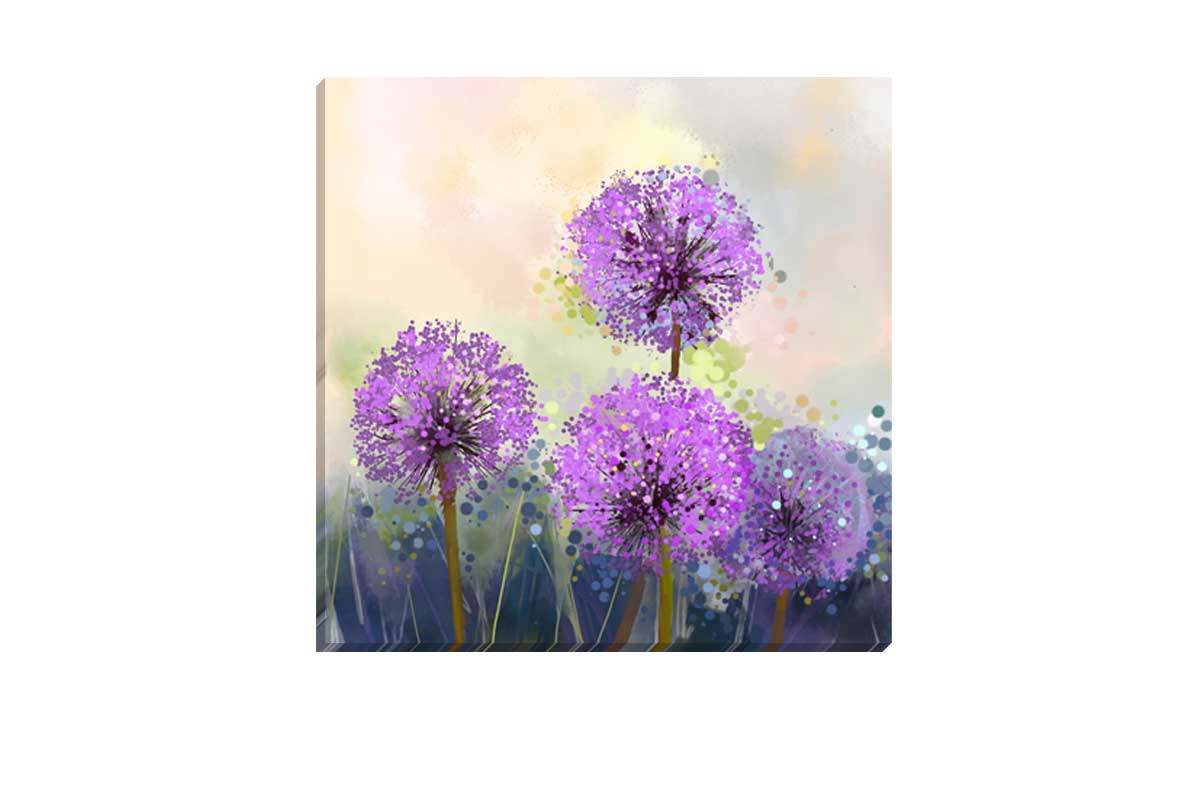 Purple Blooms | Flower Canvas Wall Art Print