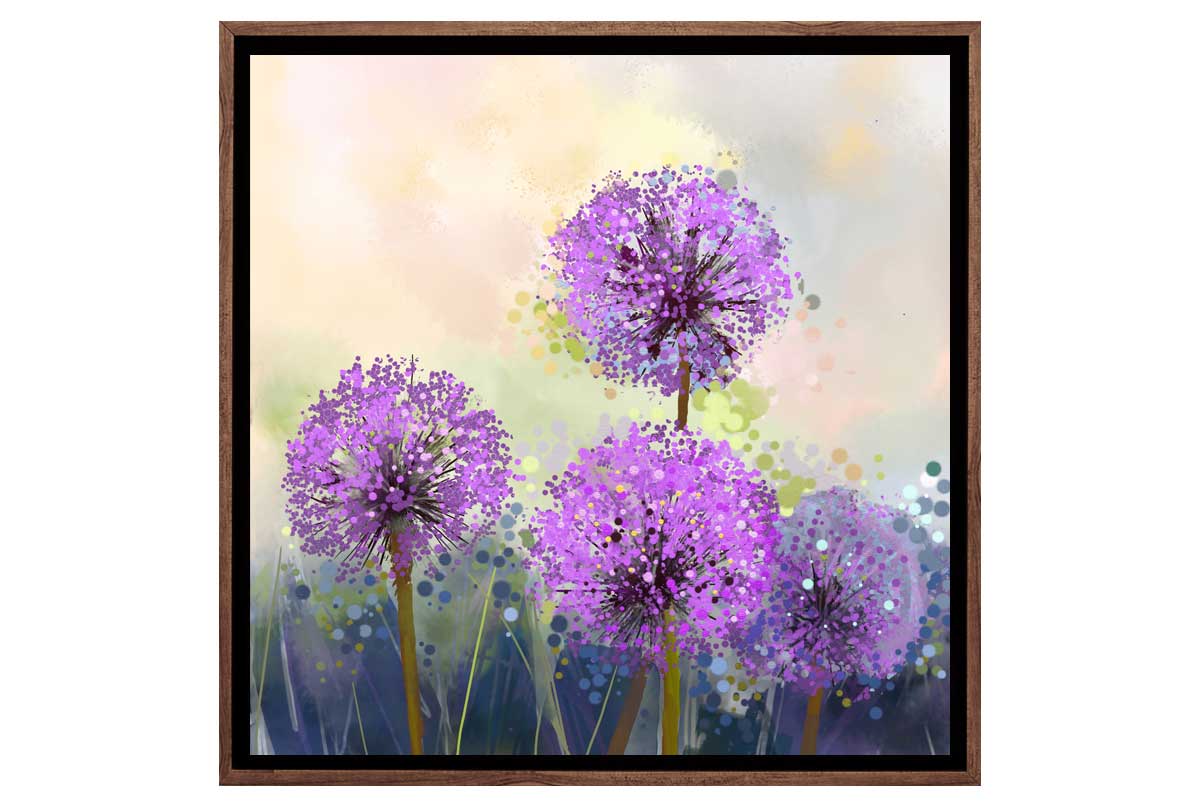 Purple Blooms | Flower Canvas Wall Art Print