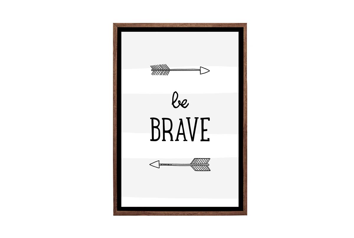 Be Brave Grey Stripe | Scandinavian Kid's Wall Art Print - Final Touch Decor