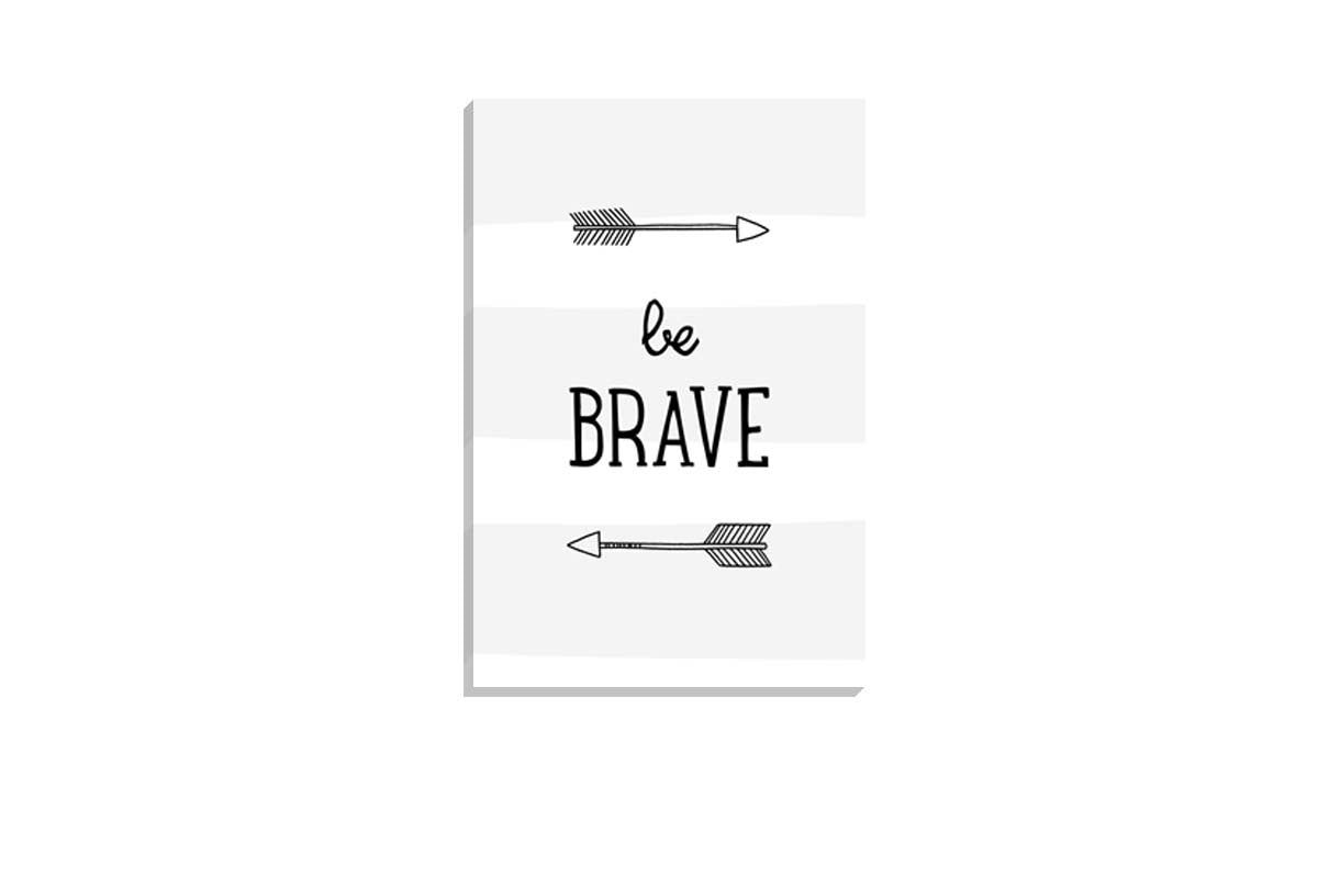 Be Brave Grey Stripe | Scandinavian Kid's Wall Art Print - Final Touch Decor