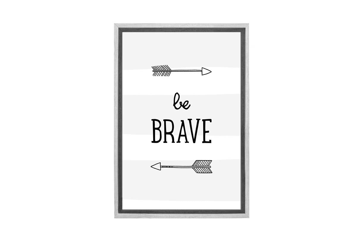 Be Brave Grey Stripe | Scandinavian Kid's Wall Art Print - Final Touch Decor