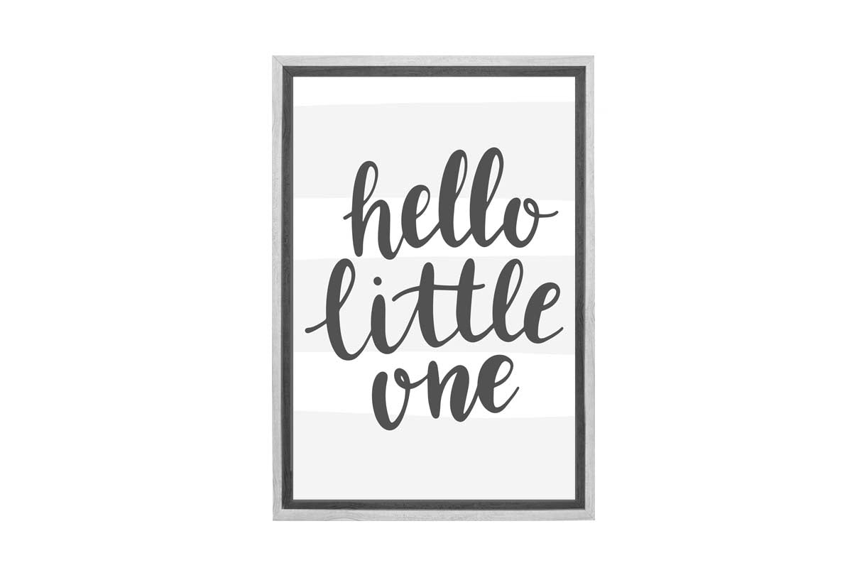 Hello Little One Grey | Scandinavian Kid's Wall Art Print