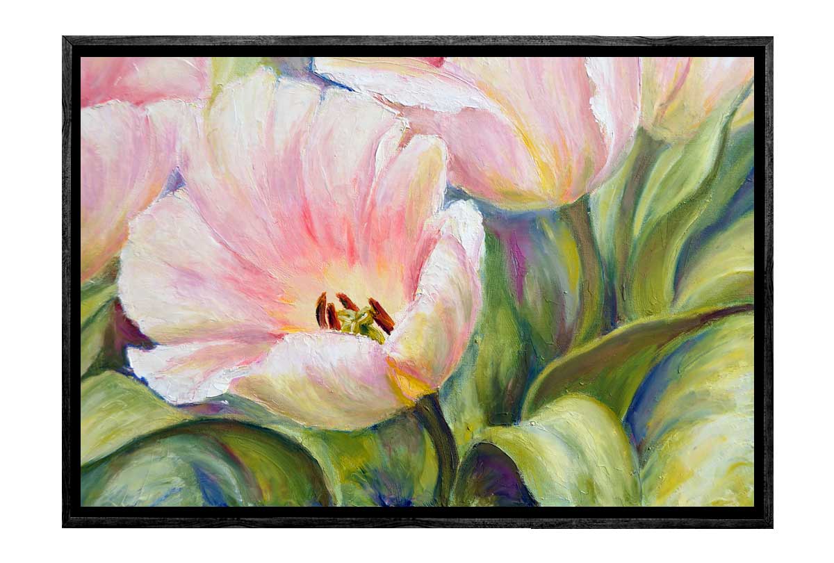 Pink Tulip Bloom | Flower Canvas Wall Art Print