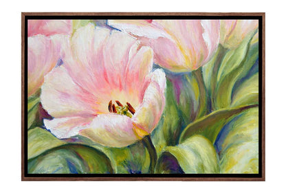 Pink Tulip Bloom | Flower Canvas Wall Art Print