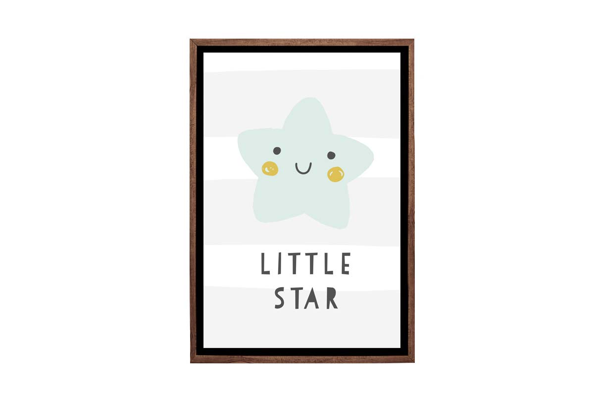 Little Star Grey Gold | Scandinavian Kid's Wall Art Print