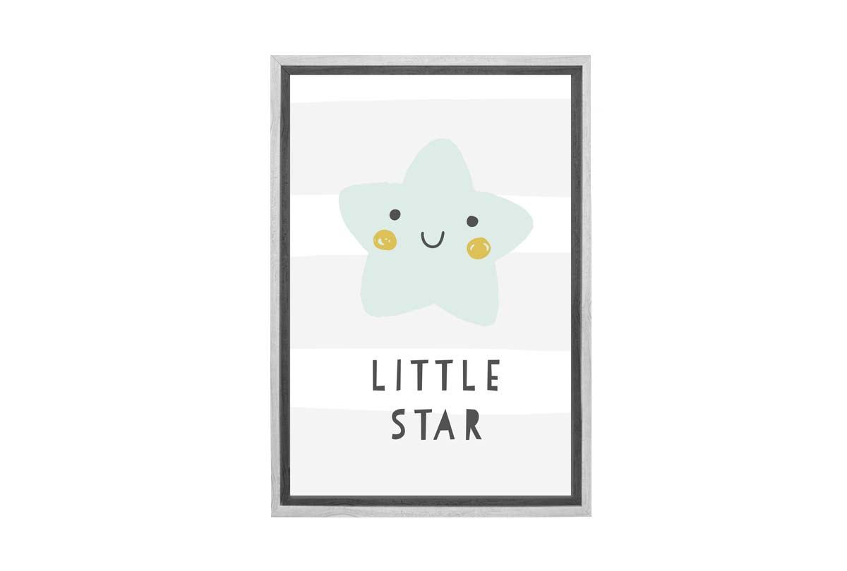 Little Star Grey Gold | Scandinavian Kid's Wall Art Print