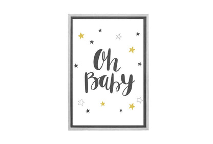 Oh Baby Gold Grey | Scandinavian Kid's Wall Art Print