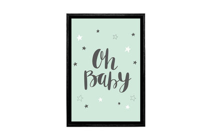 Oh Baby Teal | Scandinavian Kid's Wall Art Print