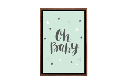 Oh Baby Teal | Scandinavian Kid's Wall Art Print