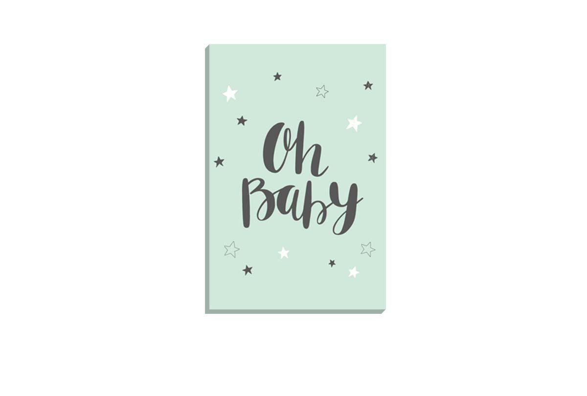 Oh Baby Teal | Scandinavian Kid's Wall Art Print