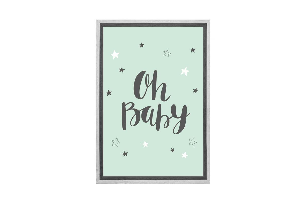 Oh Baby Teal | Scandinavian Kid's Wall Art Print