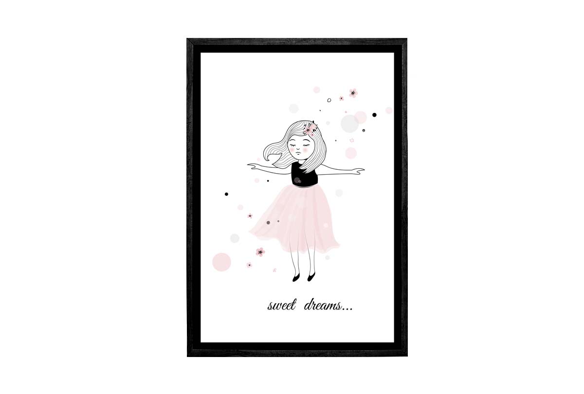 Sweet Dreams Pink | Scandinavian Kid's Wall Art Print