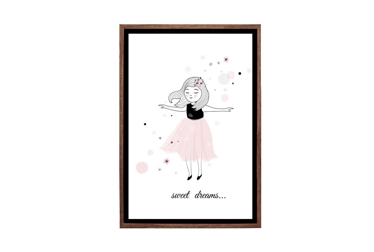 Sweet Dreams Pink | Scandinavian Kid's Wall Art Print