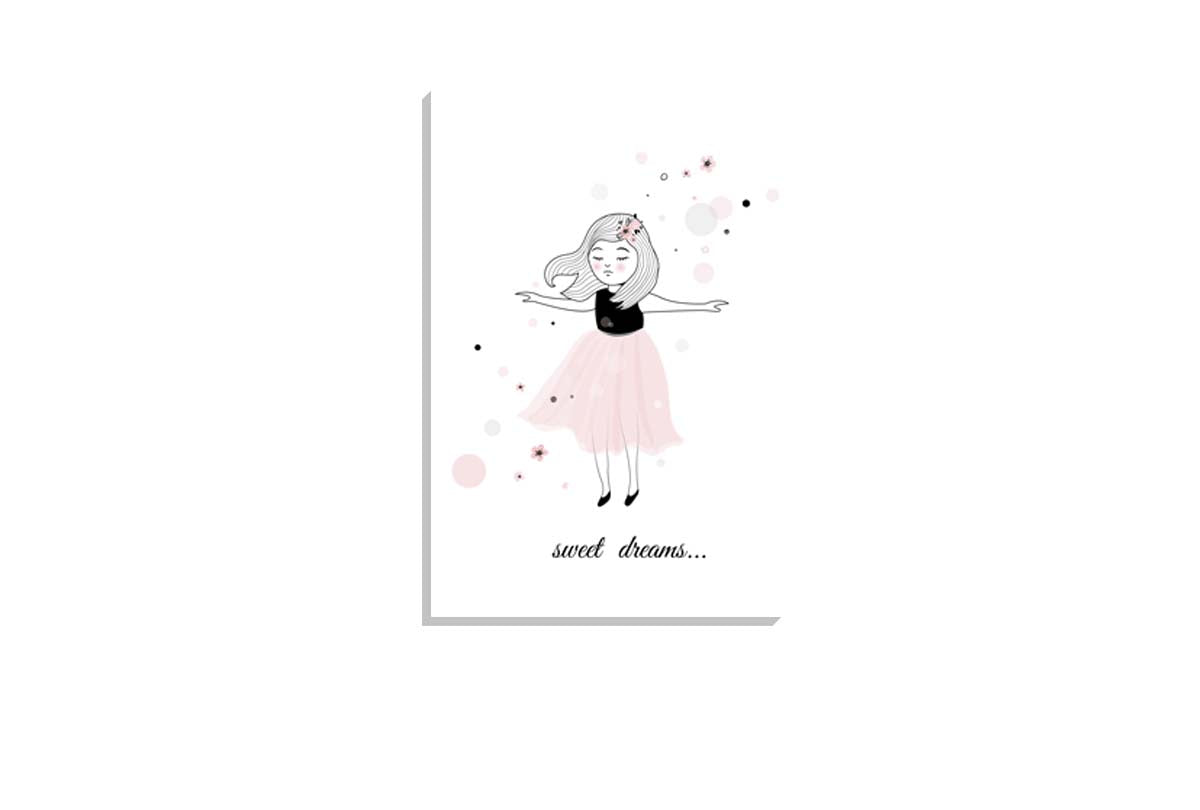 Sweet Dreams Pink | Scandinavian Kid's Wall Art Print