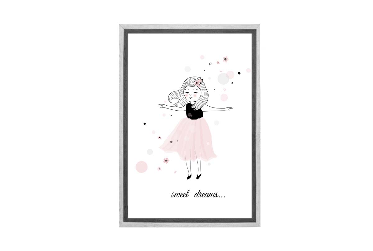 Sweet Dreams Pink | Scandinavian Kid's Wall Art Print