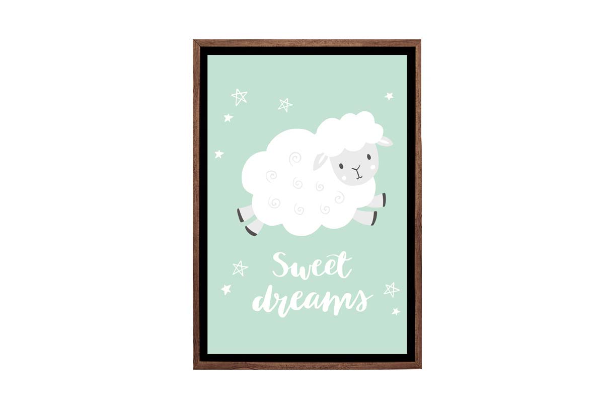 Sweet Dreams Teal | Scandinavian Kid's Wall Art Print