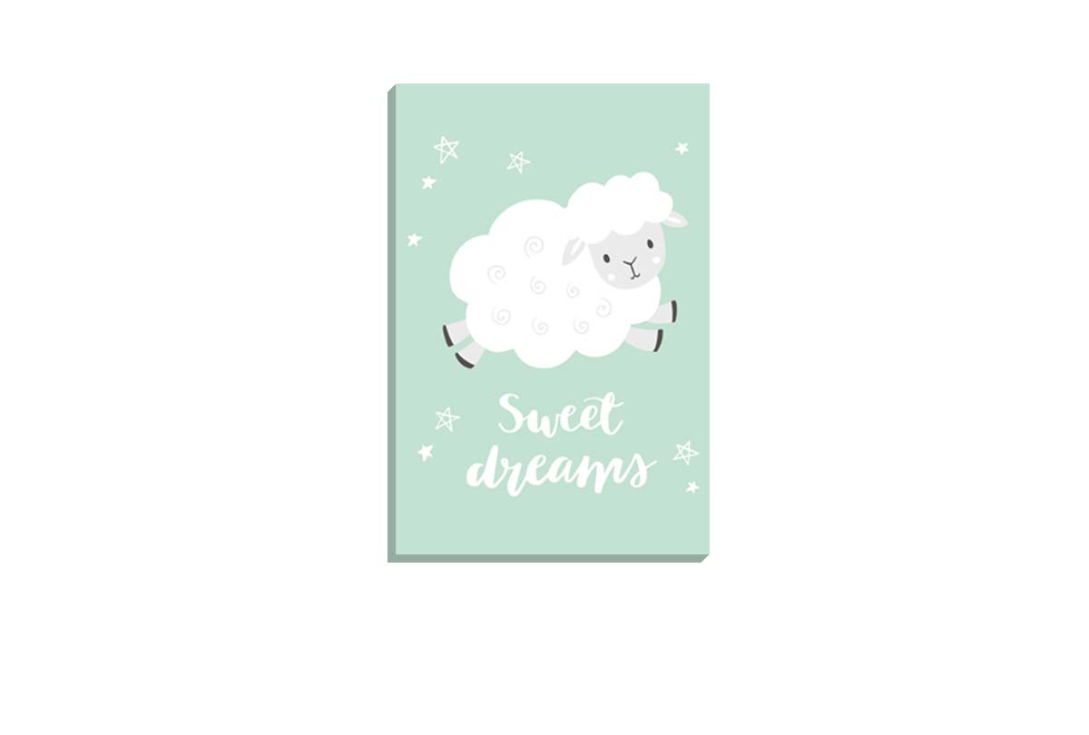 Sweet Dreams Teal | Scandinavian Kid's Wall Art Print