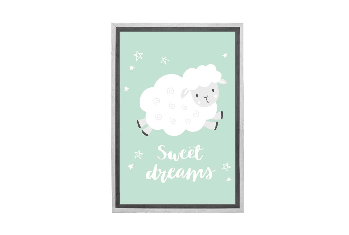 Sweet Dreams Teal | Scandinavian Kid's Wall Art Print